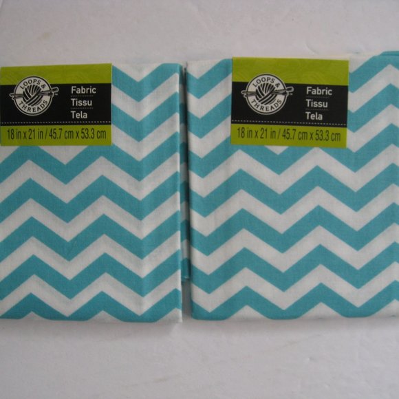 6 Loops and Threads Fabric Sheets 21" x 18" Blue Zig Zag, Whales, Polka Dots - Picture 9 of 10